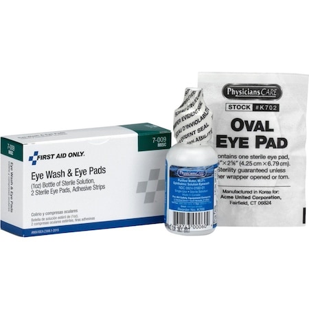 First Aid Only Eye Wash 5-Piece Set, 1oz., White FAO7009